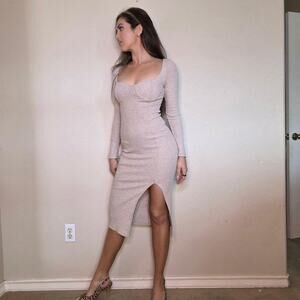 Beshka nude knit bodycon dress